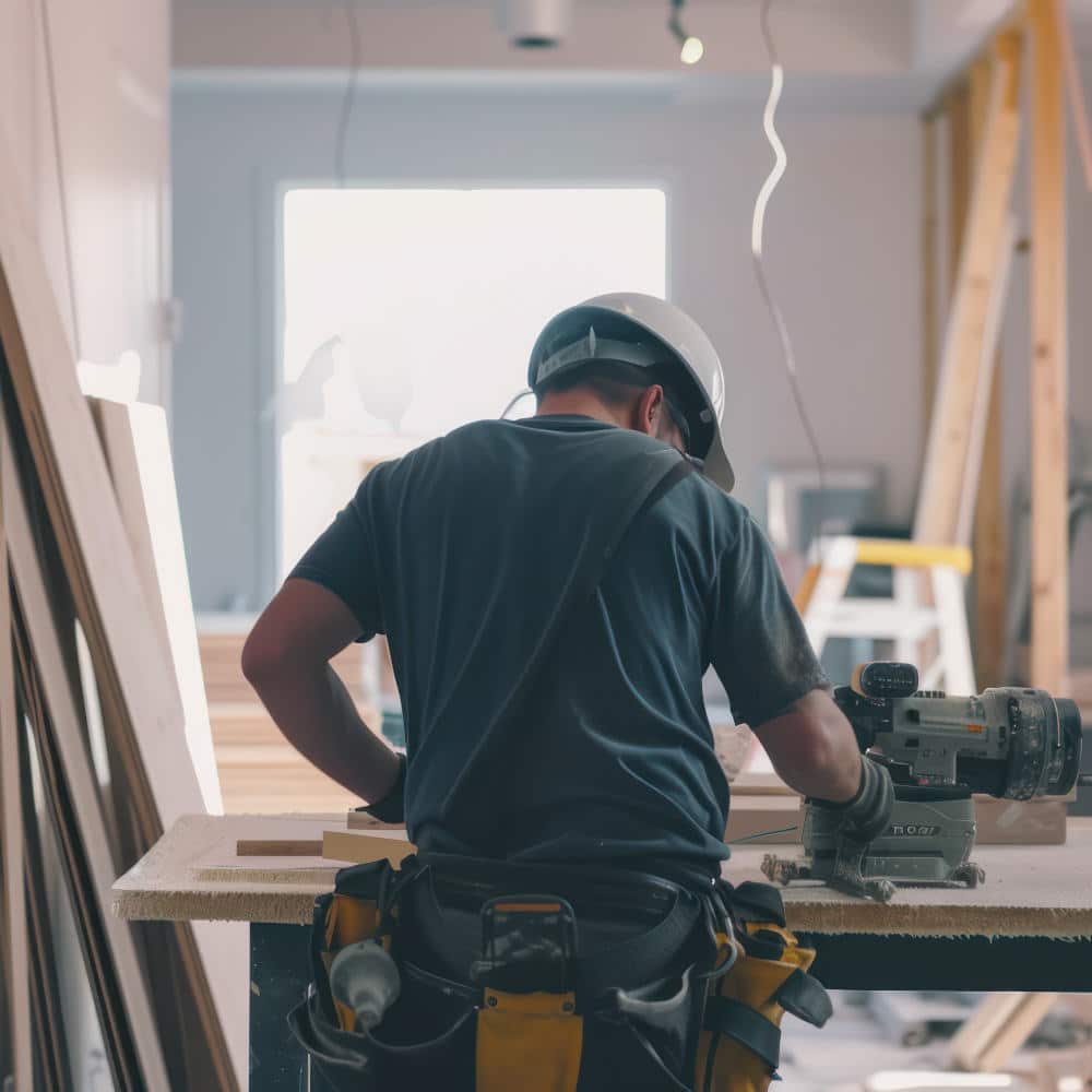 General contractor working on a house remodel